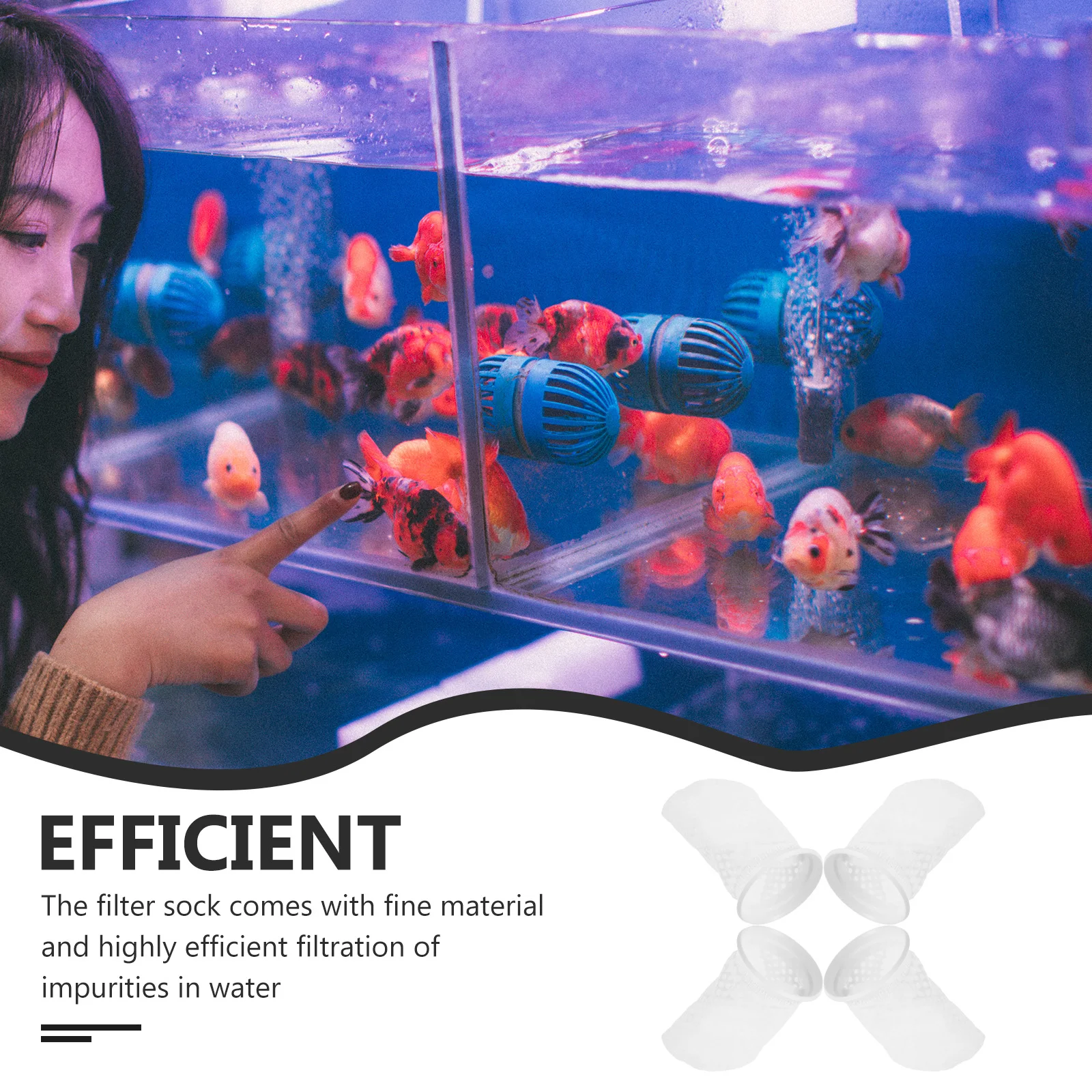 

4pcs Filter Socks For Aquarium Fish Tank Pond Saltwater Freshwater High Efficiency Filtration Replacement Pool Filter Sock