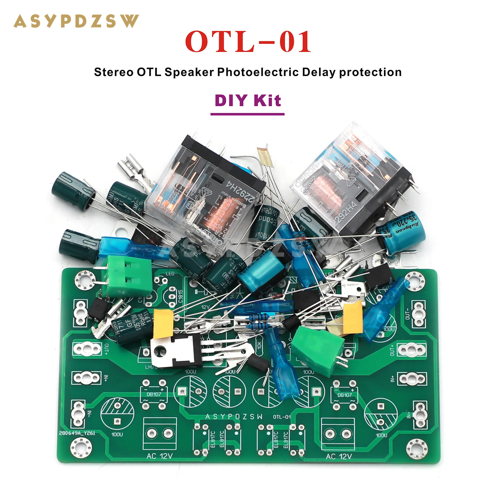 OTL-01 ステレオ OTL スピーカー遅延保護光電 SPK 保護 DIY キット/完成ボード A21SE