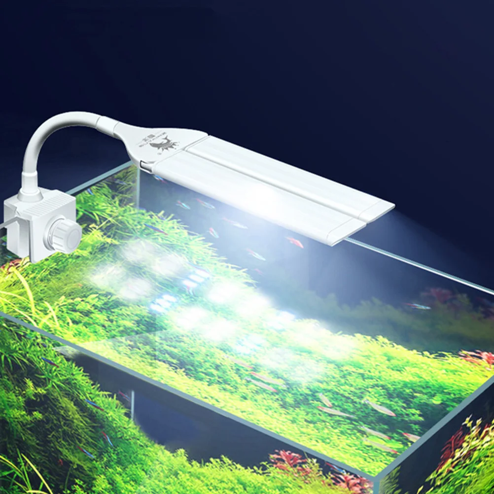 

1pc Led Fish Tank Frame Lamp Aquarium Light Water Plants Lamp Bracket Eu Plug Double Head Design Full Easy Clean For