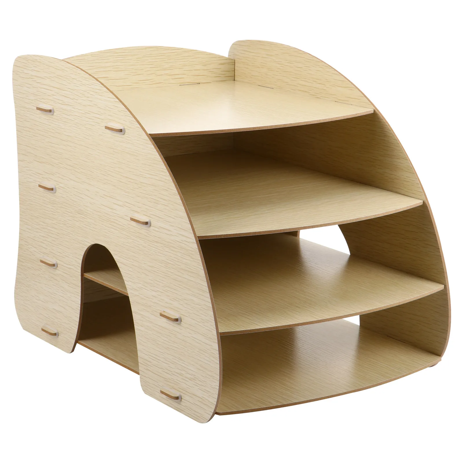 Wooden Multi-Layer Desktop Storage Rack File Organizer Office Supply Shelf Paper Holder Multi-Layer Storage Box