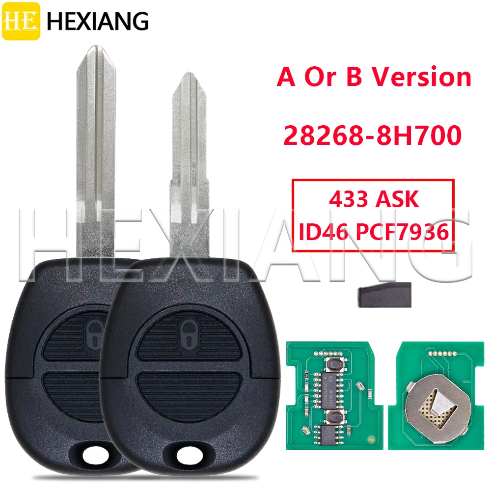 HE 28268-8H700 433ASK ID46 PCF7936 Car Key Or PCB Or Shell Case For Nissan Patrol Navara Serena Primera Micra Almera X-Trail