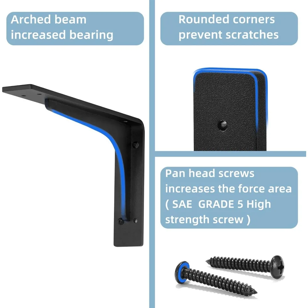 دعامات أرفف معدنية شديدة التحمل على شكل حرف L، 24 × 14.2 بوصة، سبيكة ممتازة، تركيب عالي القوة، دعم زاوية عمودية #4