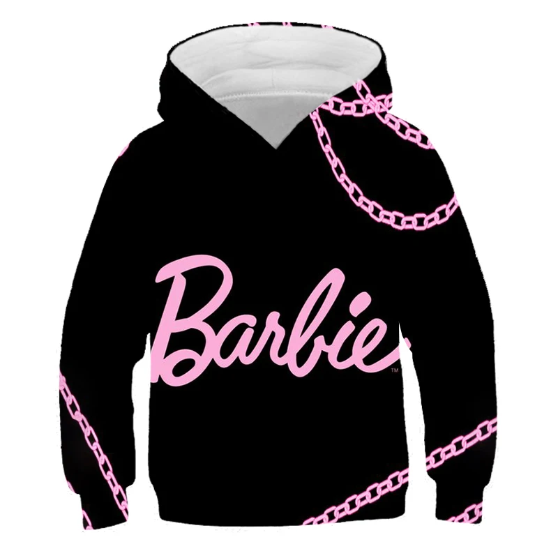 Barbie Casual 3D Printing Kids Sportswear Hoodies Clothing Girls Boys Sweatshirt Children Jogging Halloween Gift