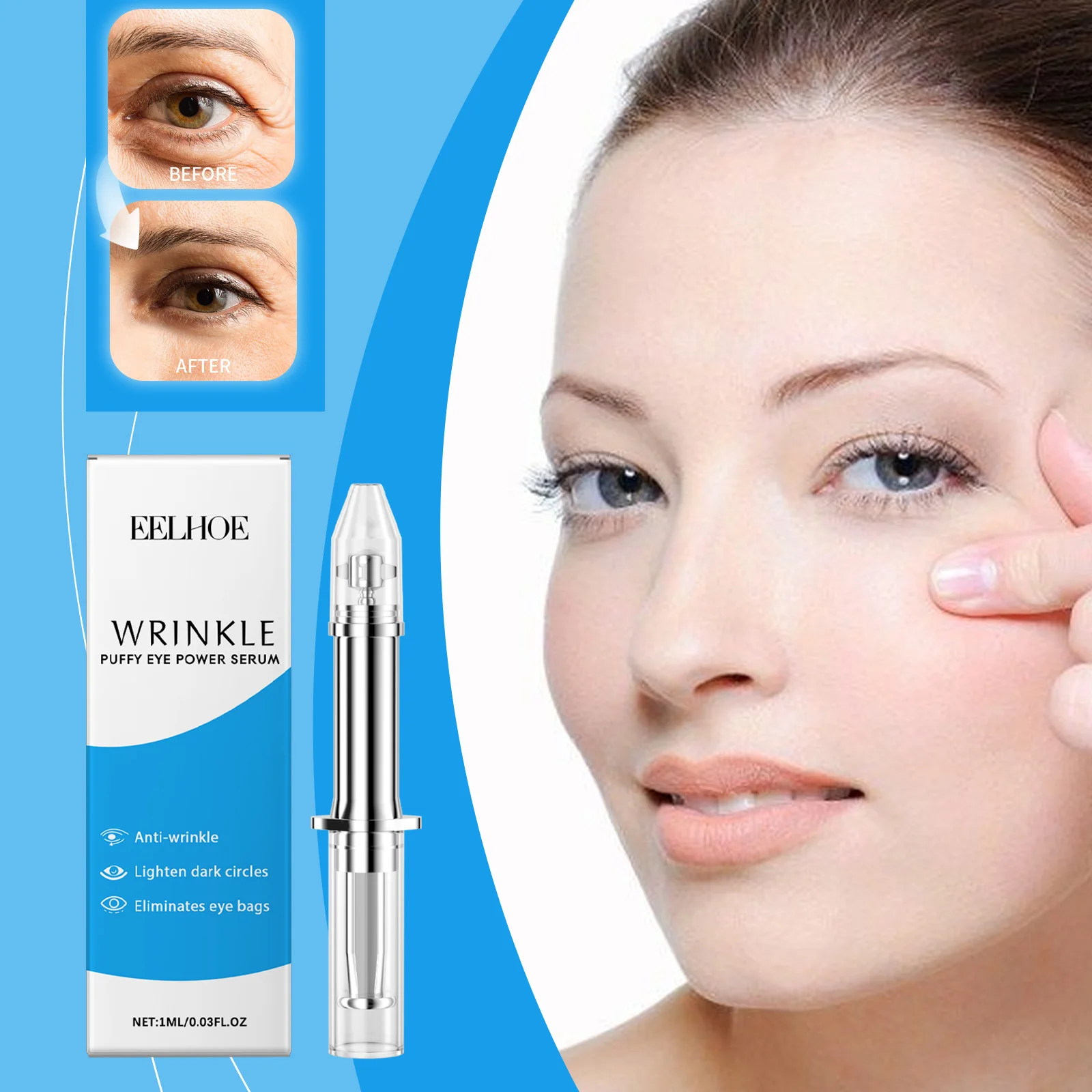 

EELHOE Eye Essence увлажняет и подтягивает кожу вокруг глаз, эффективно уменьшает тонкие линии и морщины.
