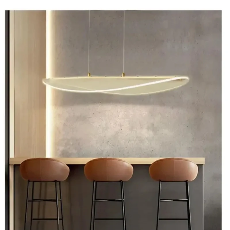Nordic Long Curve Chandeliers LED Long Curve leaf Pendant Light for Living Room Dining Room Office Office table Decor Light
