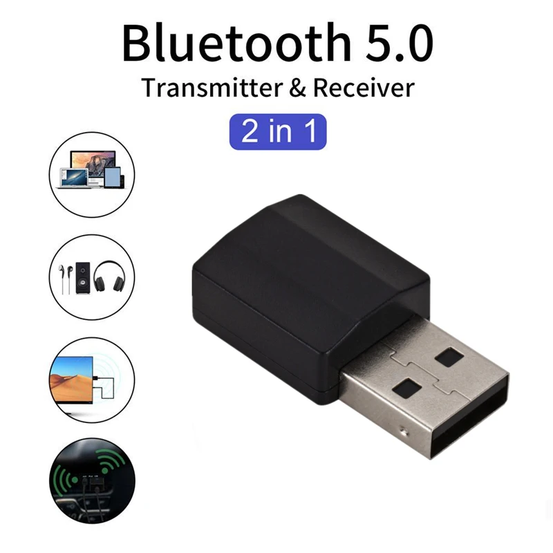 New 5.0 Bluetooth Transmitter Receiver Mini 3.5mm AUX Stereo Wireless Music Adapter for Car Radio TV Wireless USB Dongle Adapter