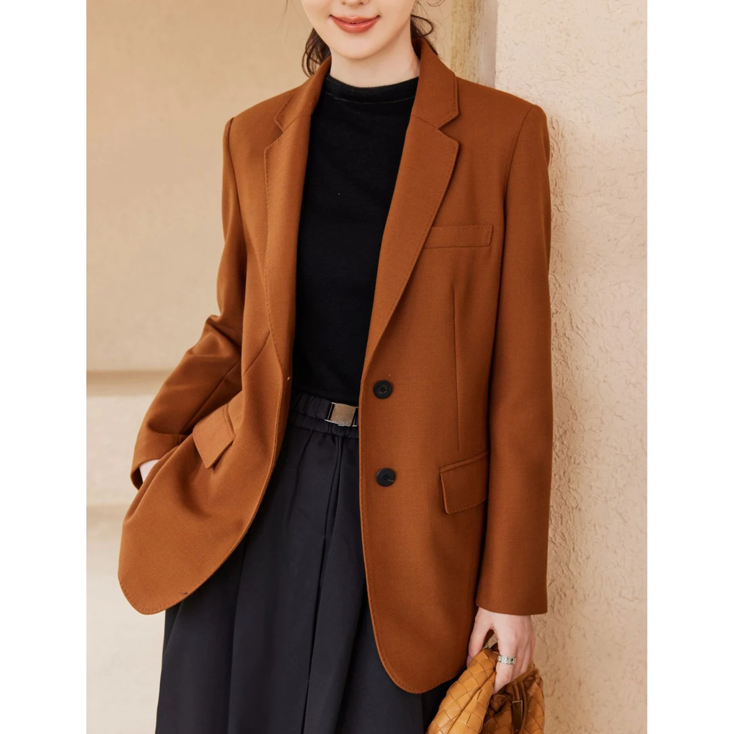 

Allingentle Business Women's suit Blazer Elegant 2-Button Jacket for Daily Casual Outfit Customized