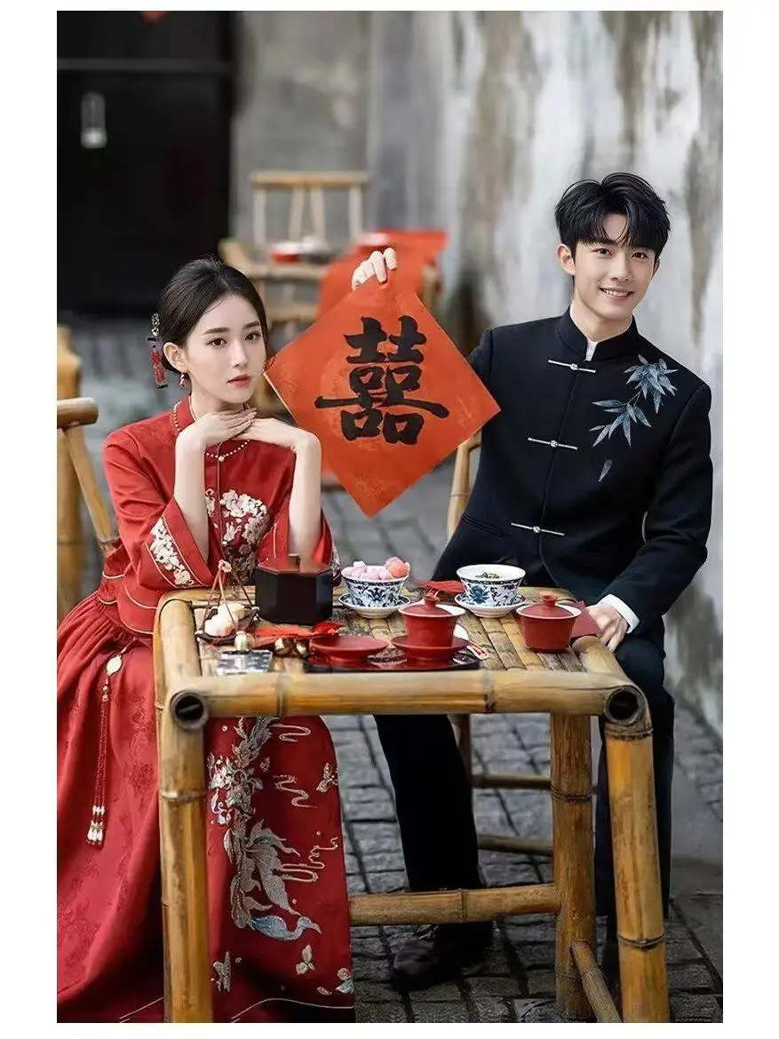 

Modern Chinese Sle Wedding Suit Men's Casual Western Coat Engagement Performance New om Outerwear Formal Dr Code