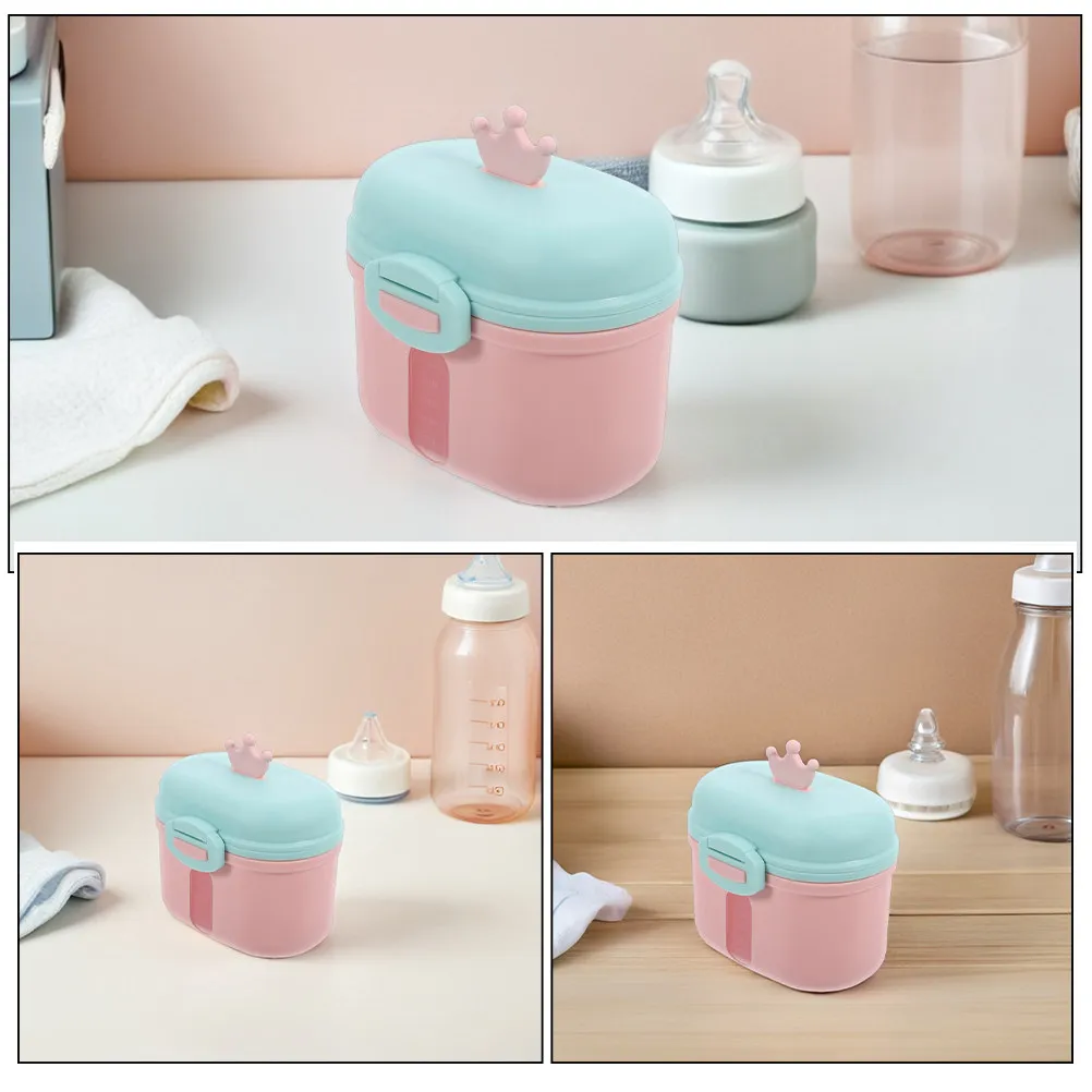 2pcs Portable Airtight Baby Formula Storage Container with Measuring Spoon for Travel – Milk Powder Dispenser