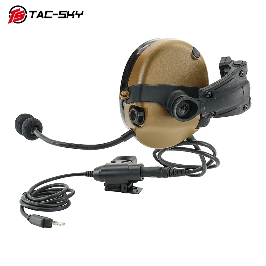 

TS TAC-SKY ARC OPS-CORE rail-mounted single-sided tactical headset (no noise-cancellation) + 2-pin kenwood plug U94 PTT