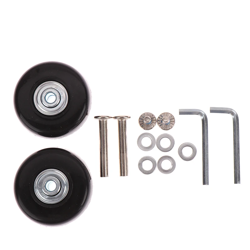 2Sets 50*18mm Luggage Suitcase Replacement Wheels Axles And Wrench Repair Set OD