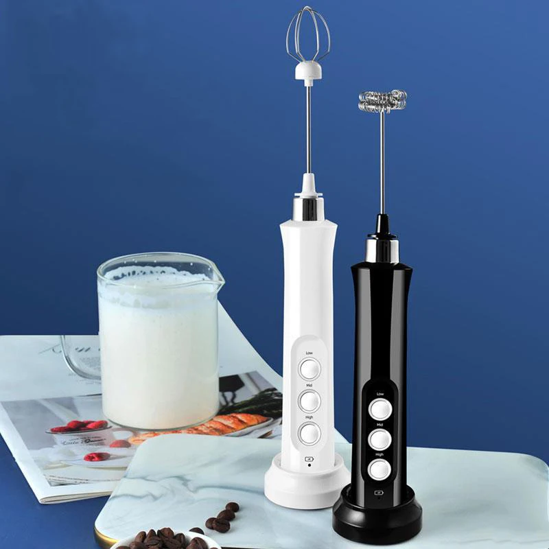 

3 In 1 Portable Rechargeable Electric Milk Frother Foam Maker Handheld Foamer High Speeds Drink Mixer Coffee Frothing Wand