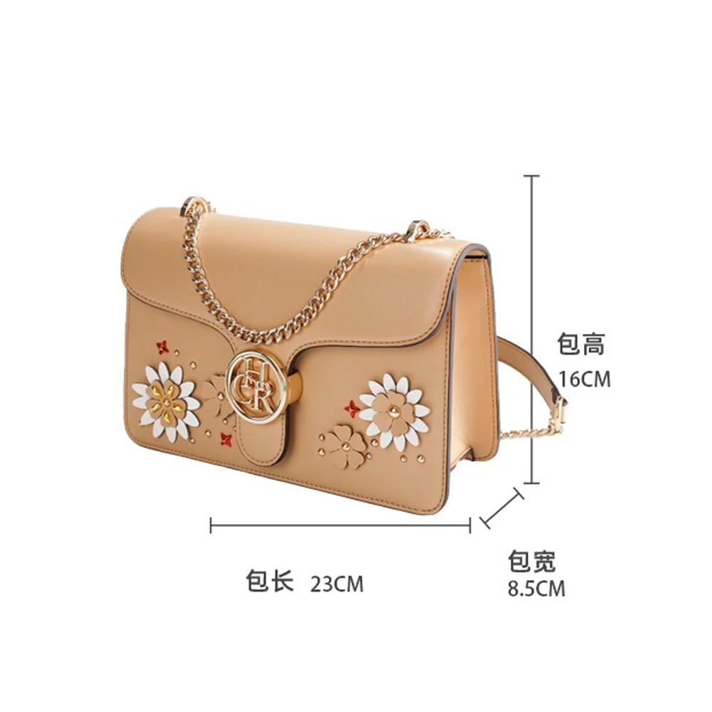 2025 新しいスクエアバッグ女性の高級デザイナーメタルチェーンショルダーバッグクロスボディバッグ花飾るハンドバッグと財布