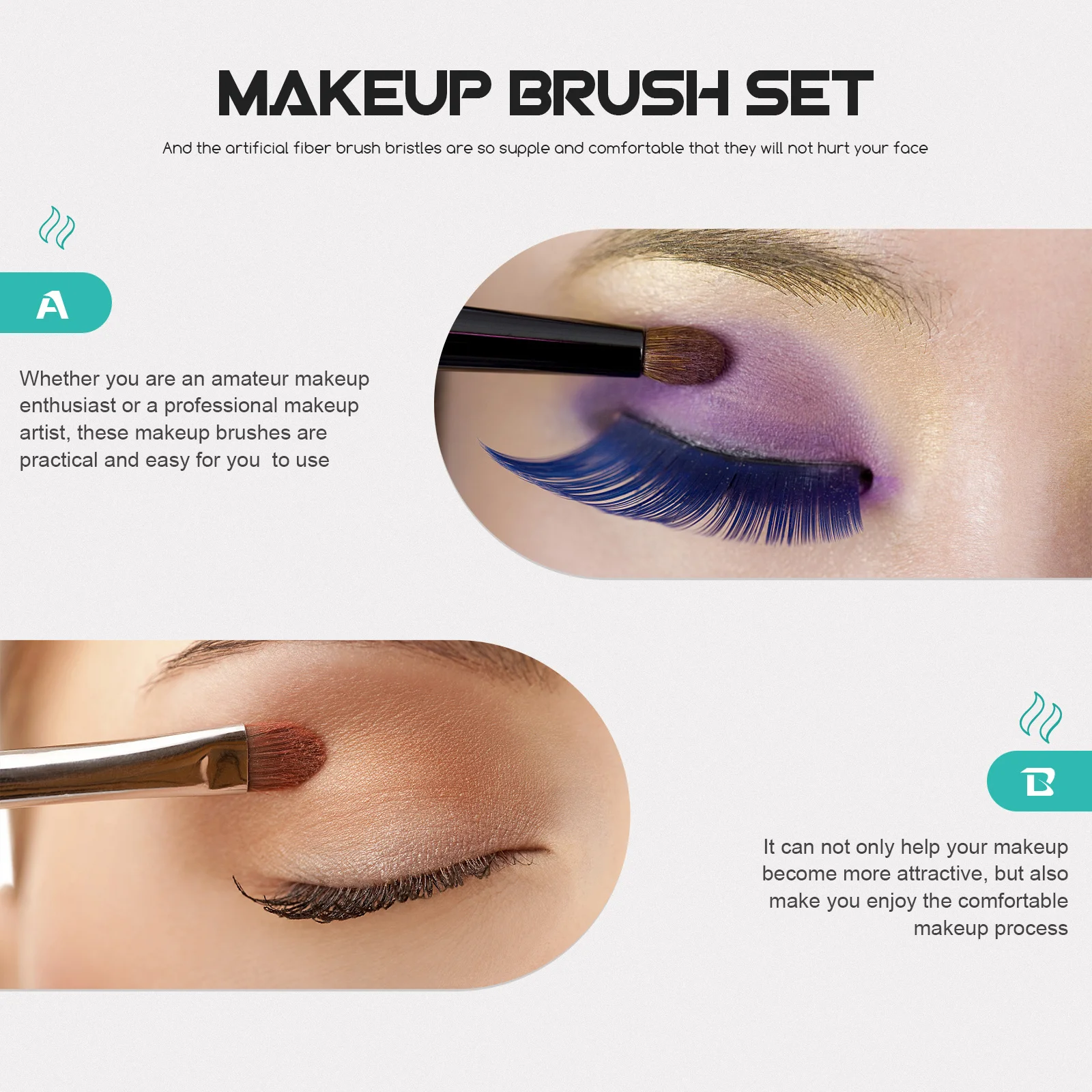 1 set set di pennelli per trucco pennelli professionali morbidi in fibra artificiale strumento portatile per ombretto in polvere per fard da viaggio