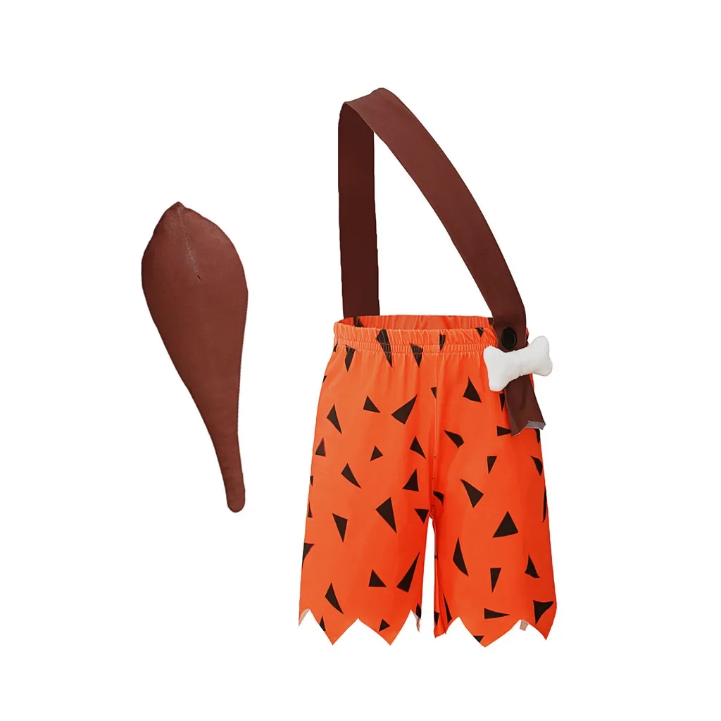 Kinder Höhlenmensch Halloween-Kostüm Kleinkind Primitives Steinzeit-Outfit-Set Knochen-Stirnband Feiertagsparty Cosplay Faschingskostüm – Detail 5