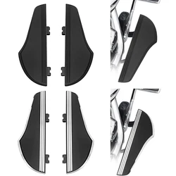 Black Front Driver Floorboards Motorcycle Foot pegs Footrest For Harley Touring Softail Electra Street Road Glide Fat Boy Dyna