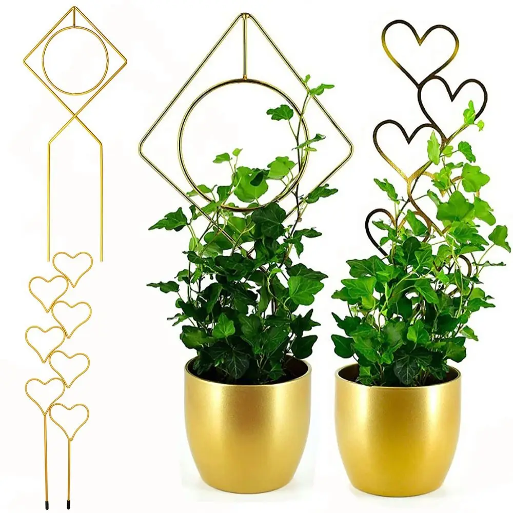 Decoration Ornamental Frame Potted Ornament Garden Arrangement Heart Round Support Plant Trellis Vine Climbing Bracket