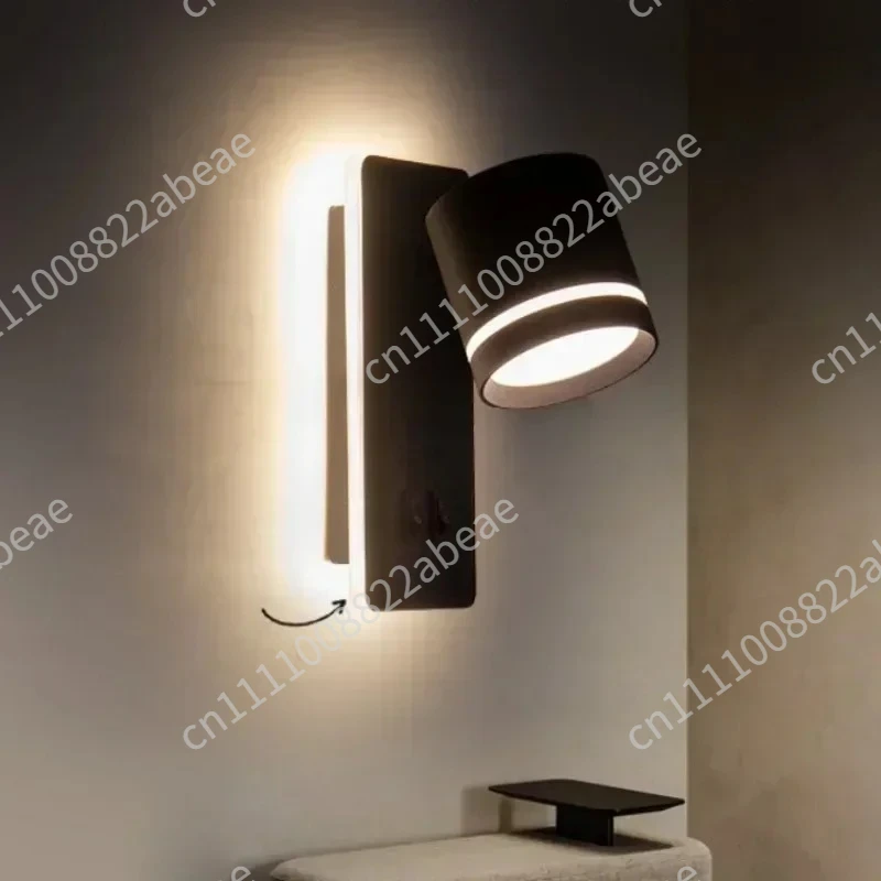 Wall Lamp Hotel Bedroom Headboard Nordic Modern Simple Minimalism Creative Rotate Reading Balcony Aisle Spotlights LED Lights