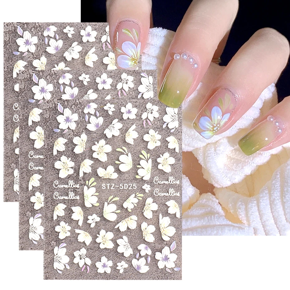 

3 шт./набор, рельефные наклейки для ногтей