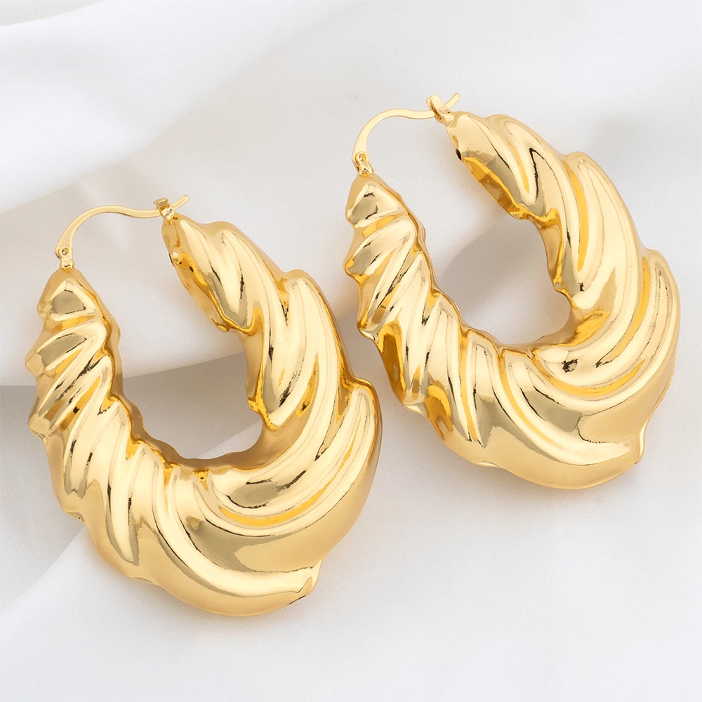 New Big Circle Round Hoop Earrings for Women Fashion Statement Gold Color Punk Charm Earrings Party Geometry Jewelry Accessories