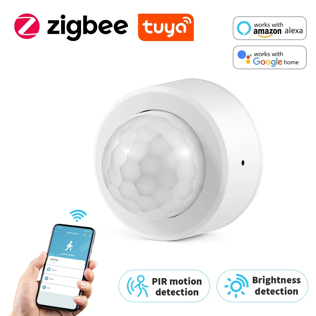 TUYA ZIGBEE Samrt PIR Motion Sensor Switch Infrared Detector Security Alarm App Noted Work With Zigbee Hub Alexa Google Assistan