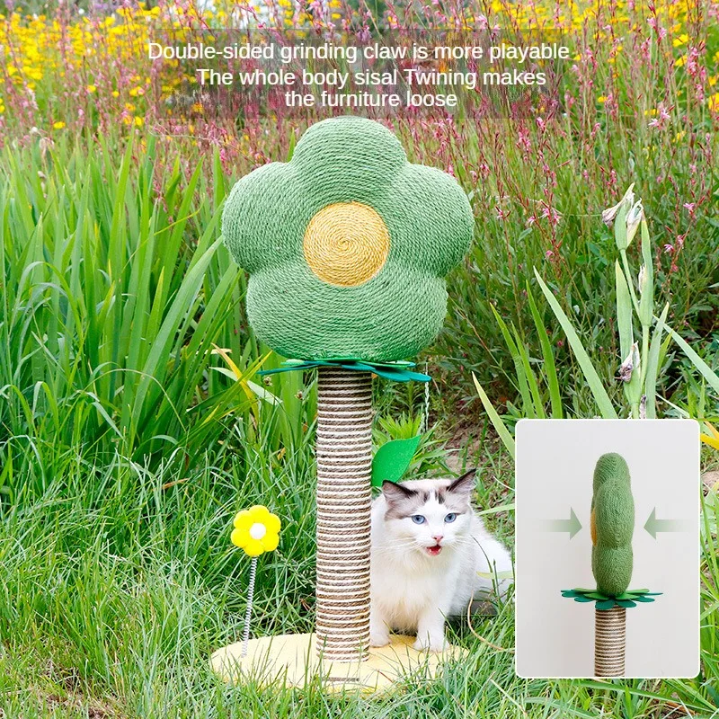 Imagem -03 - Flower Cat Scratch Board Sisal Garra Grinder Plataforma de Salto Teasing Cat Scratching Post Gato Escalada Frame Pet Toy