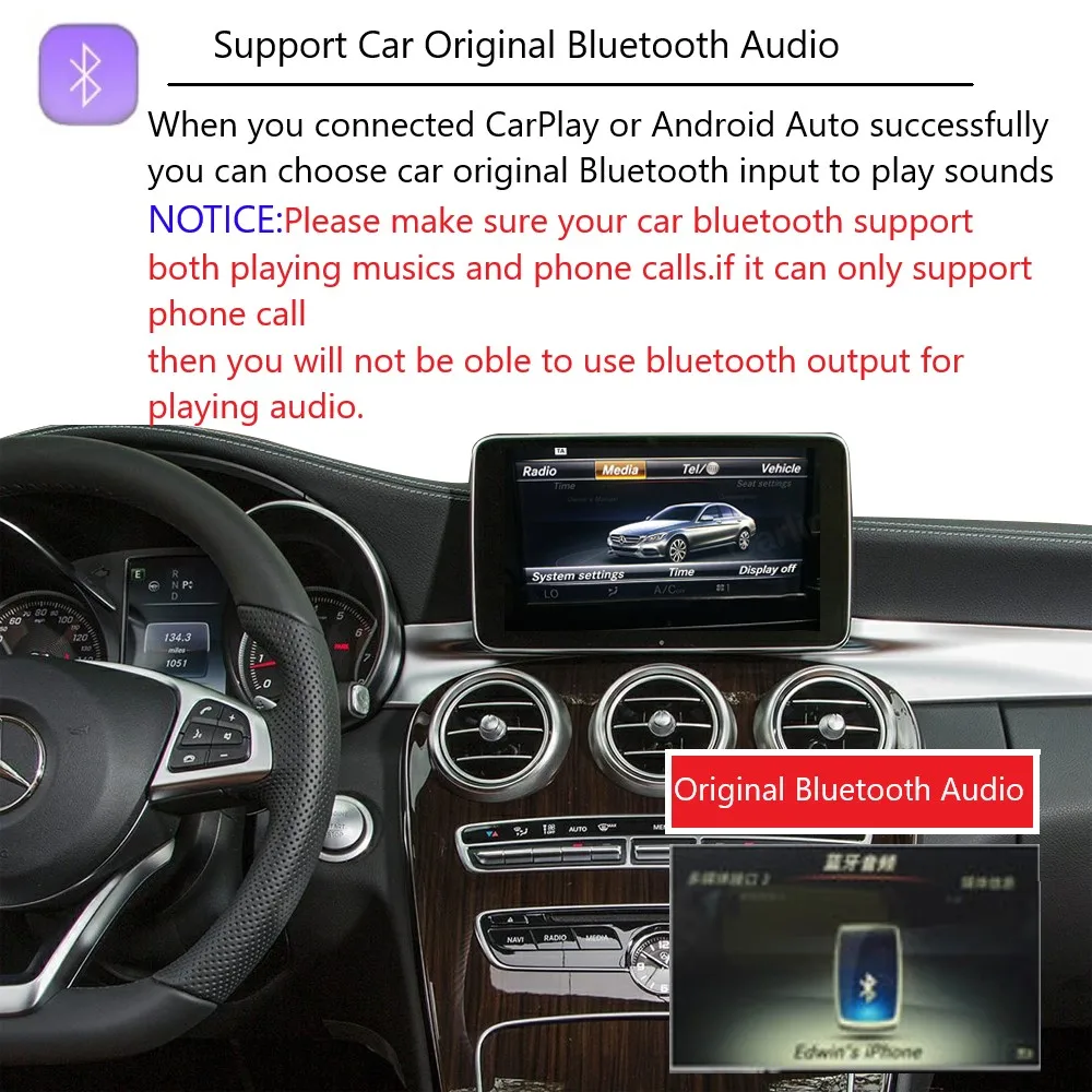 iManAuto Wireless Carplay Moudule For Mercedes Benz C S CLA GLA GLC CLS GLE W205 X253 GLE GL NTG5.0 System Android Auto
