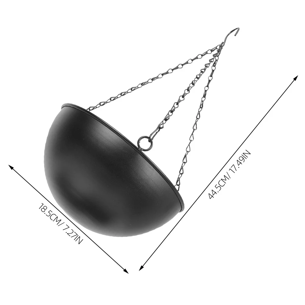 

Hanging Flower Pot Black Metal Modern Planter For Outdoor Garden Balcony Living Room Decorative Hanging Basket Durable