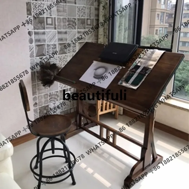 D178 Art Calligraphy Table Iron Lifting Painting Drawing Table Desk Designer