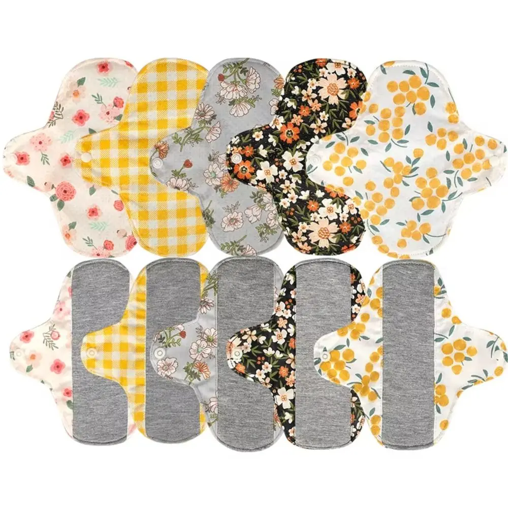 Graphene Reusable Sanitary Pads Fast Absorbent with Waterproof Layer Washable Sanitary Napkins Anti-Slip Leak Proof Panty Liner