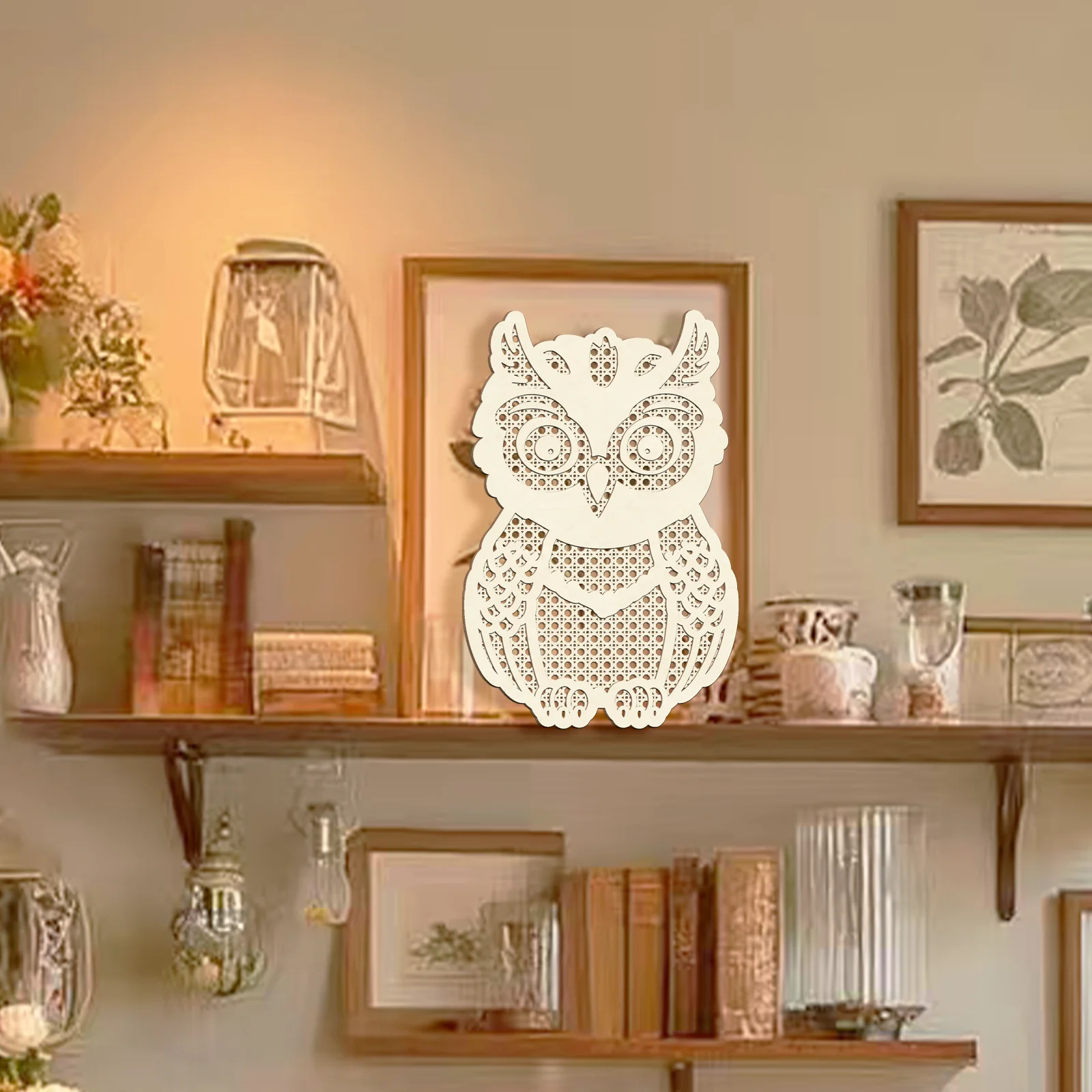 

DIY Dancer Owl Wooden Wall Art - 32.9x21.6cm Unpainted Owl Decor, Laser Cut Custom Paintable Home Craft Kit