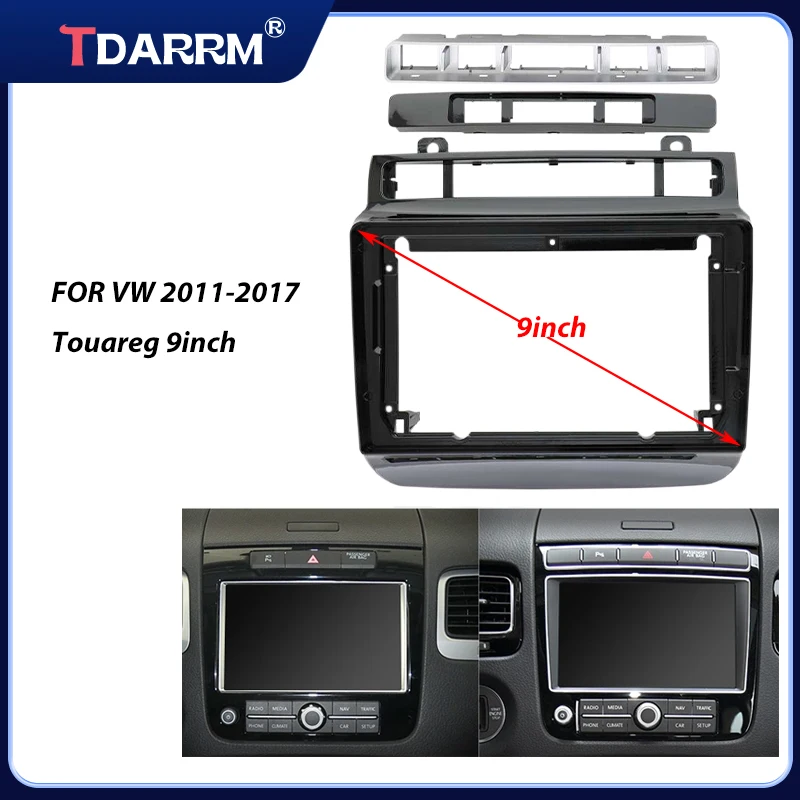 

9 inch Car Fascia Frame for Volkswagen Touareg RNS850 2010-2011DVD Stereo Radio Dash Head Unit Navigation Panel Kit