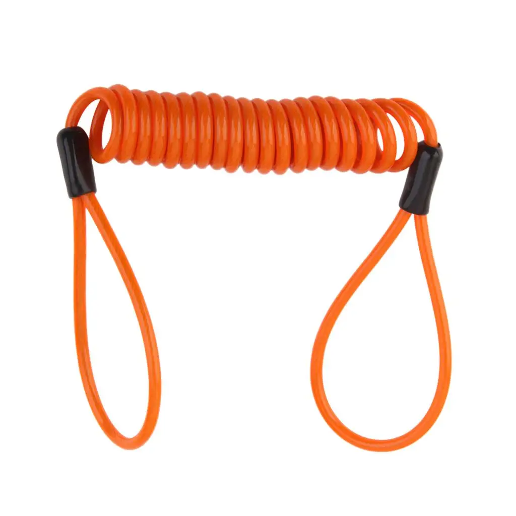 Lanyard Spring Coil Wire Rope Disc Brake Lock Reminder Cable Orange