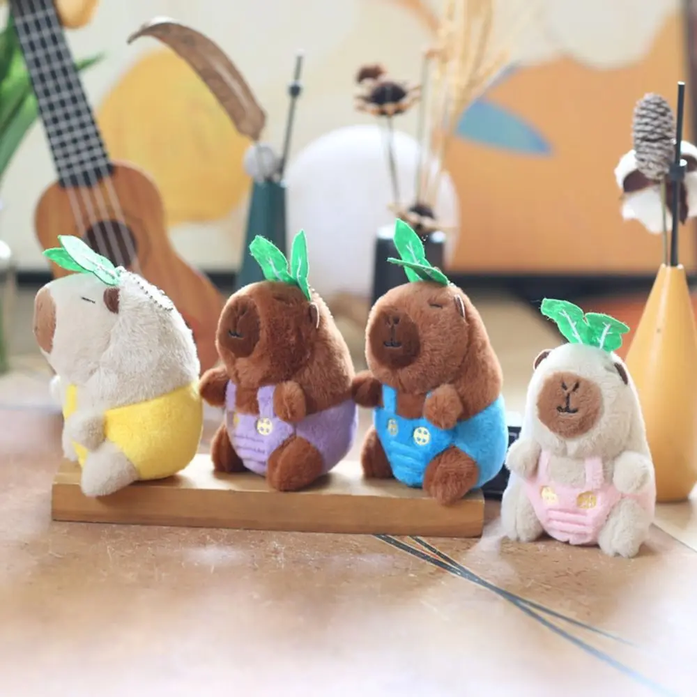 Cute Cartoon Capybara Plush Pendant Summer Stuffed Toys Bag Pendant Schoolbag Accessories Coat Capybara Doll Keychain Gifts