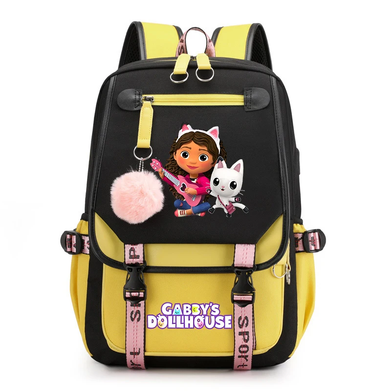 

Cartoon Gabby's Dollhouse Backpack Women Laptop Back Pack Girl Kawaii Backpacks Gabby's Dollhouse Schoolbag Softback Bookbag