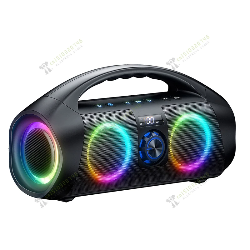 120W High Power Bluetooth Speaker with Dynamic Light Portable Waterproof 12000mAh Battery Wireless HIFI Boom Box Party Speakers