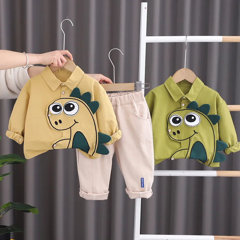 

Boys Cute Clothes Sets Spring Autumn 2024 Children Cotton Shirts Pants 2pcs Cartoom Suit For Baby Tracksuits Kid Outfits Toddler