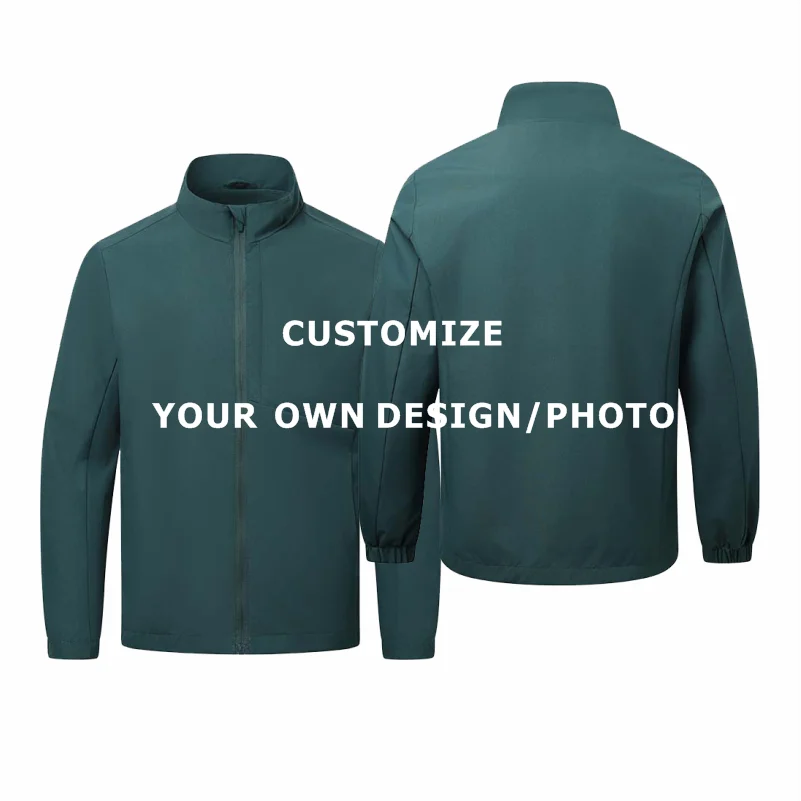 Free Print Design Text Autumn Jacket Men Warm Windbreaker Casual Clothing Big Size Green Black Red Jacket Outdoor Work Clothes
