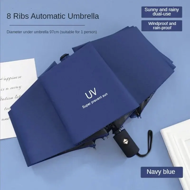 1pc Mini Folding Automatic Umbrella Portable Windproof Light Children Parasol Umbrella Anti UV Rain Sun Umbrella