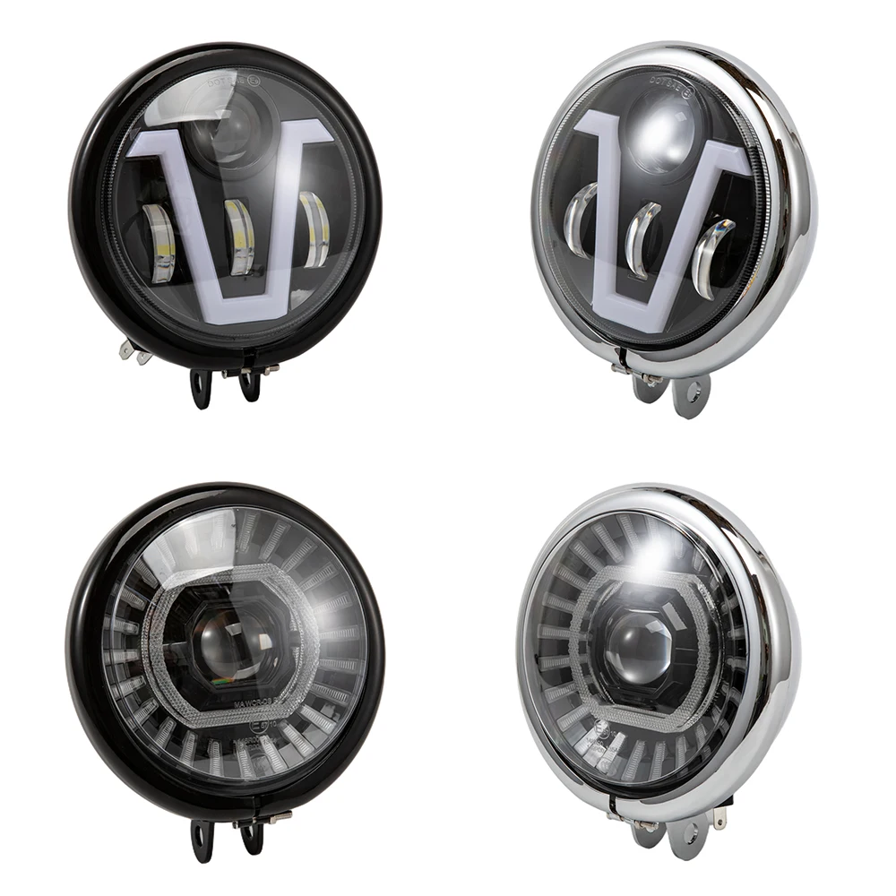 5.75 Inch LED Headlight 5.75inch led DRL Motorbike Headlights For harley Dyna Softail Sportster High/Low Beam