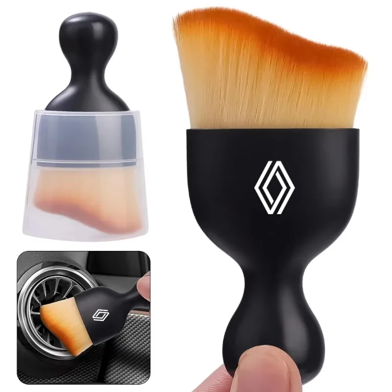 Escova macia para limpeza de emblemas de carro, ferramentas removedoras de poeira para Renault ZOE QM6 Austral Kardian Rafale Kangoo Arkana Clio Koleos Mega, 1 peça
