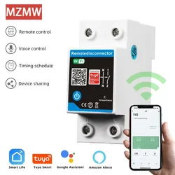 110/220V 63A Smart Home Remote Control Mini Smart Wifi Circuit Breaker Switch Intelligent Real-time Monitoring Timer TUYA APP