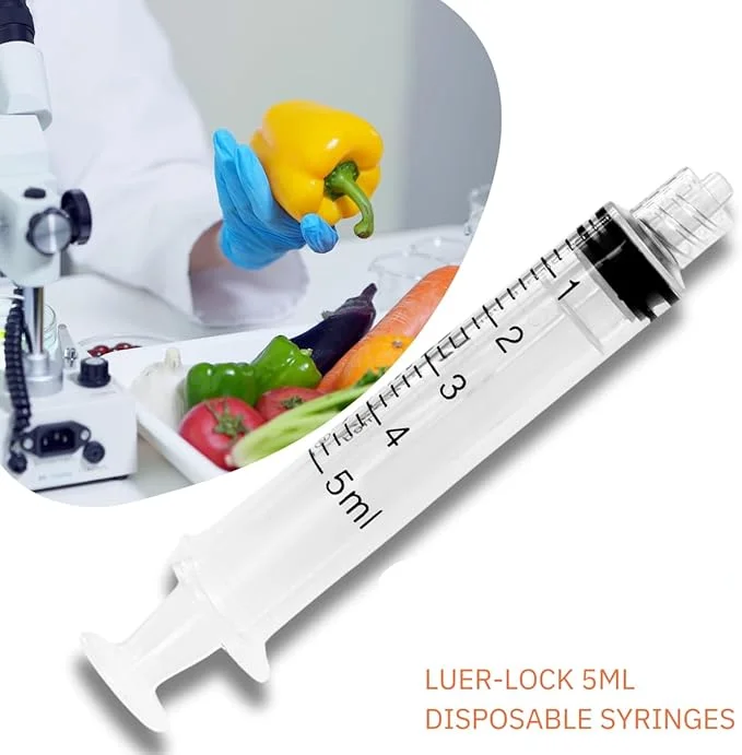 Seringue Luer Lock de 5 ml, seringue hypodermique stérile jetable de 5 cc, pour laboratoire industriel, outils de mesure de nutriments dédiés