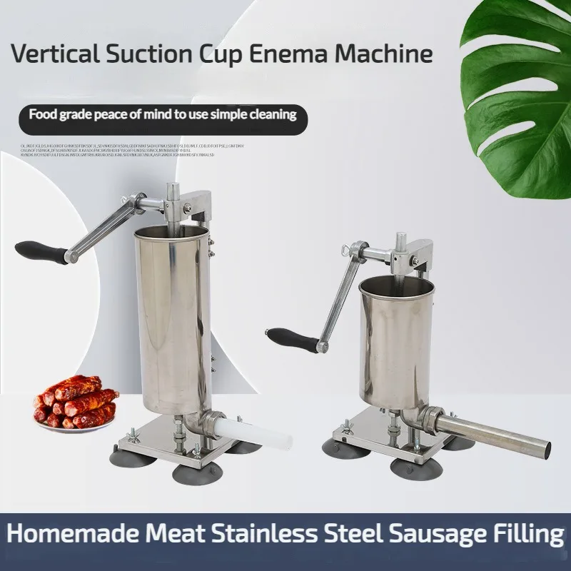 Sausage Stuffer Machine Hand Crank Salami Maker Sturdy Homemade with 4 Suction