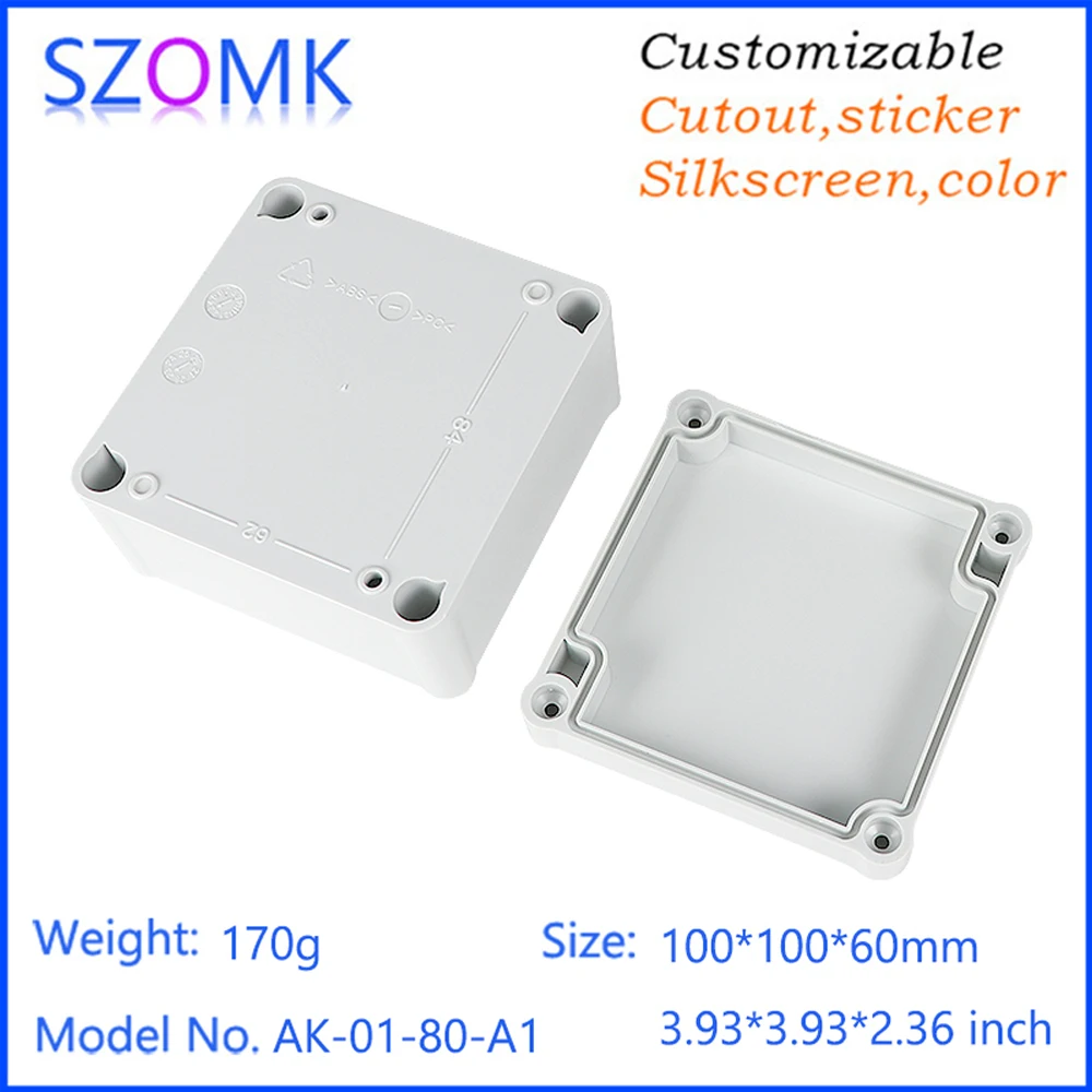 Abs Outdoor Ip67 Project 100*100*60MM Oem Electrical Waterproof Boxes Plastic Junction Box Electronic Enclosure