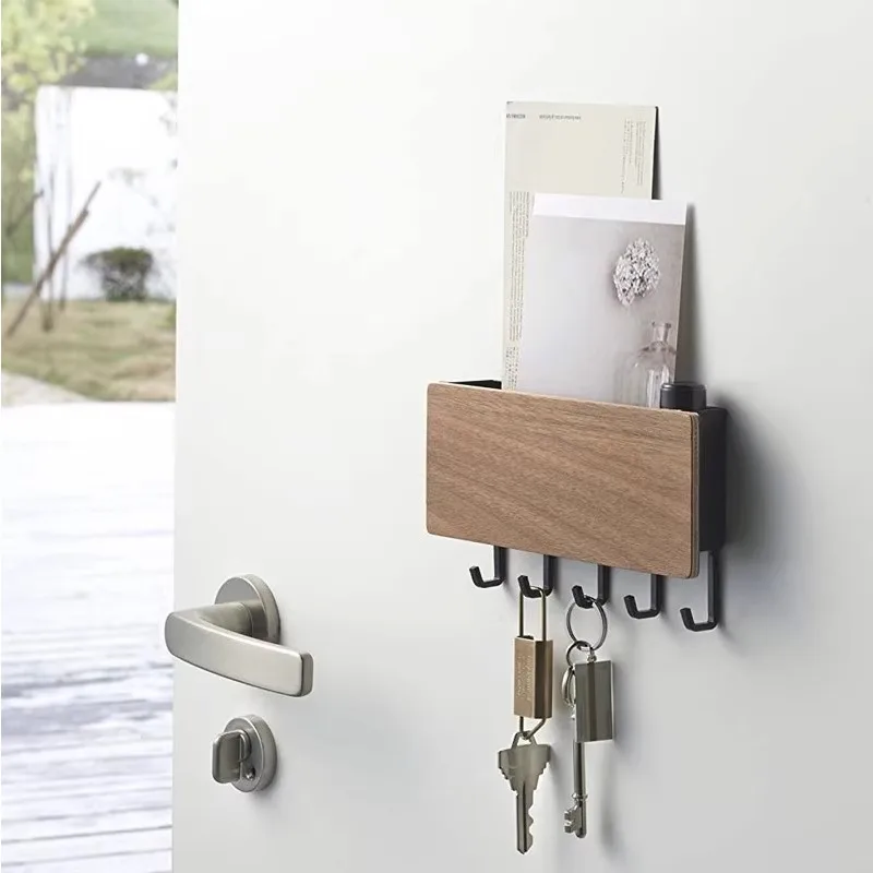 

No-Drill Wall-Mounted Key Holder - Space-Saving Adhesive Hooks for Entryway, Door & Home Organization Key Holder Wall Hook