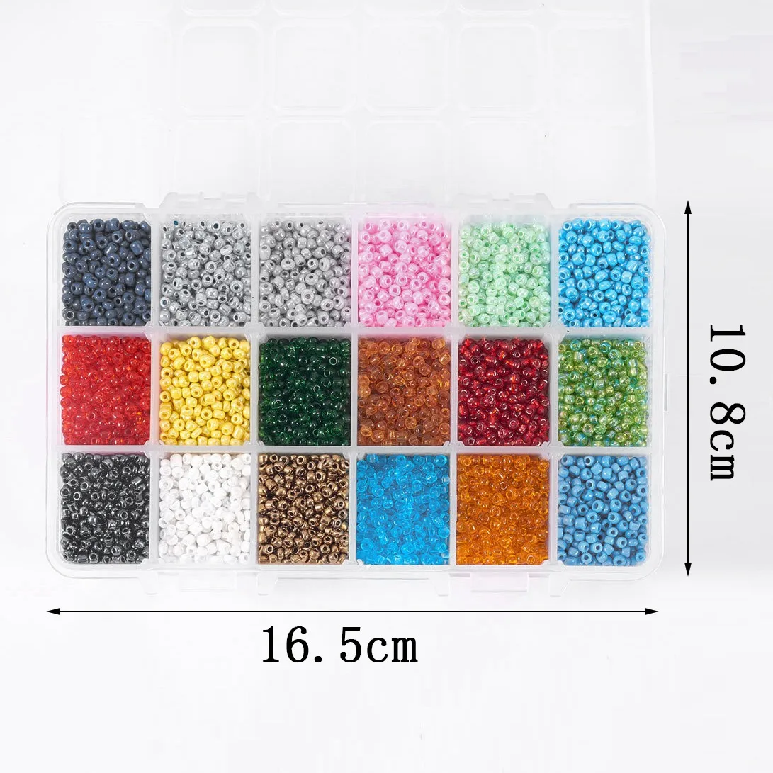 18 Color Glass Millet Beads Color Box Loose DIY Handmade Jewelry Accessories 500 Each