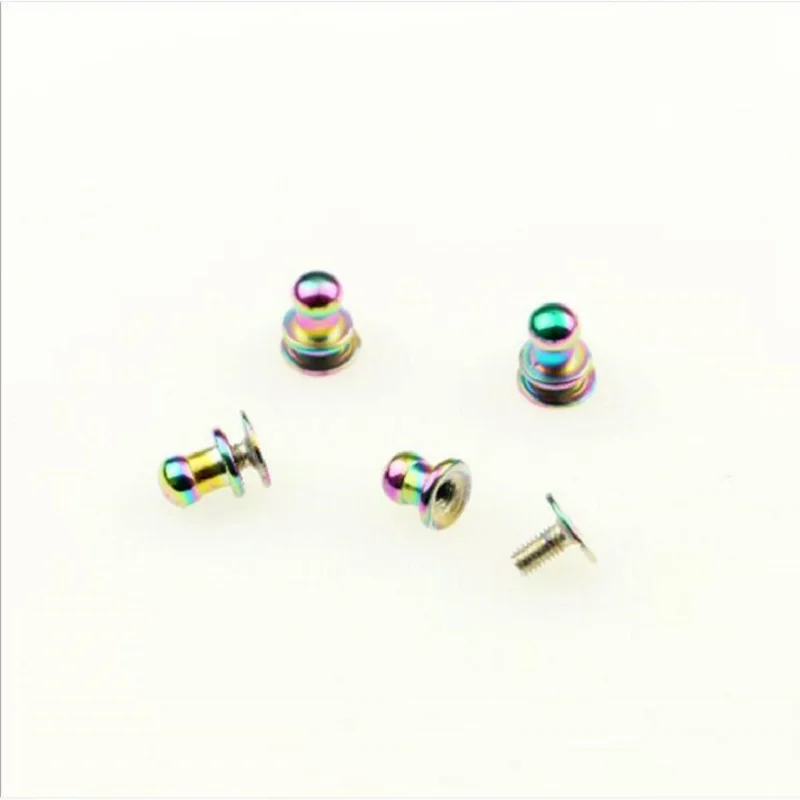 10pcs/50pcs Luggage Handbag Hardware Accessories 5mm Seven Colors Zinc Alloy Pacifier Monk Head Belt Screws Rivets