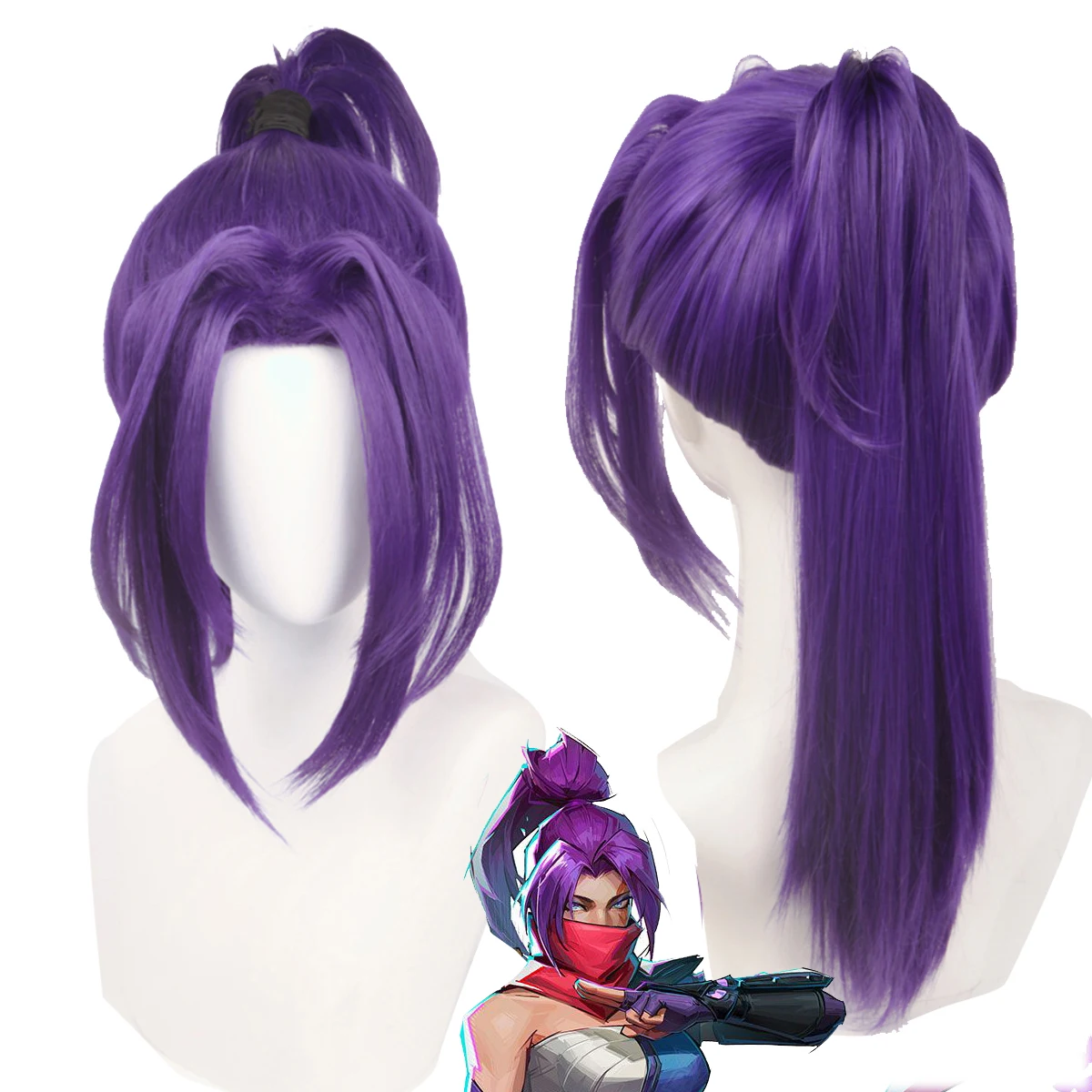 

Halloween Carnival Accessories Women Rivals Psylocke Purple Hair Cosplay Heat Resistant Synthetic Hair Wig