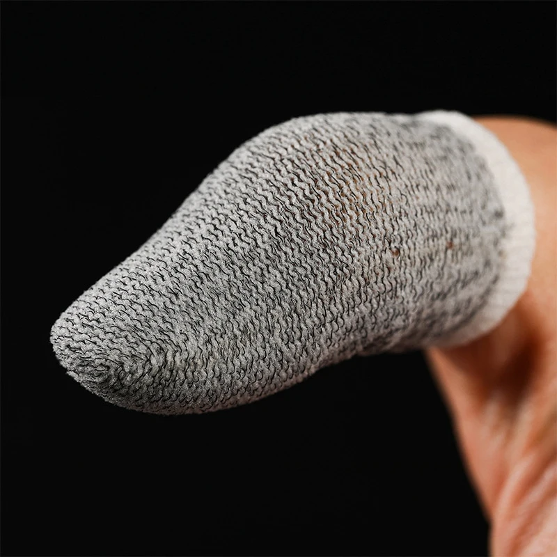 B31B White Carbon Fiber Gaming Finger Sleeves for PUBG Mobile, 12 Pcs, 0.7mm Ultra-Thin, Sweat Proof